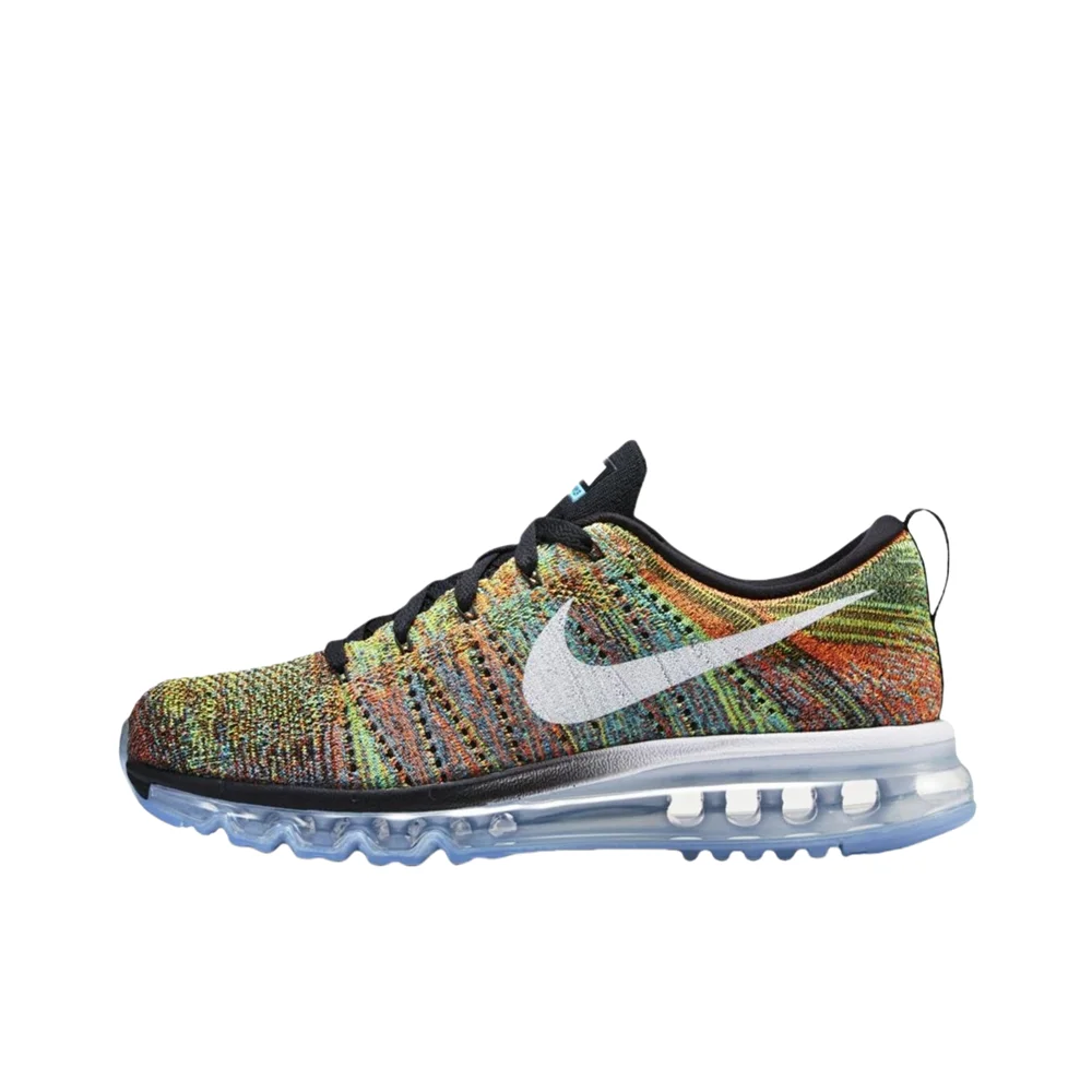 

Nike Air Max Flyknit Women and Men Light Rainbow White Fabric Breathable Lightweight Abrasion Resistant Running Shoes 620469-004