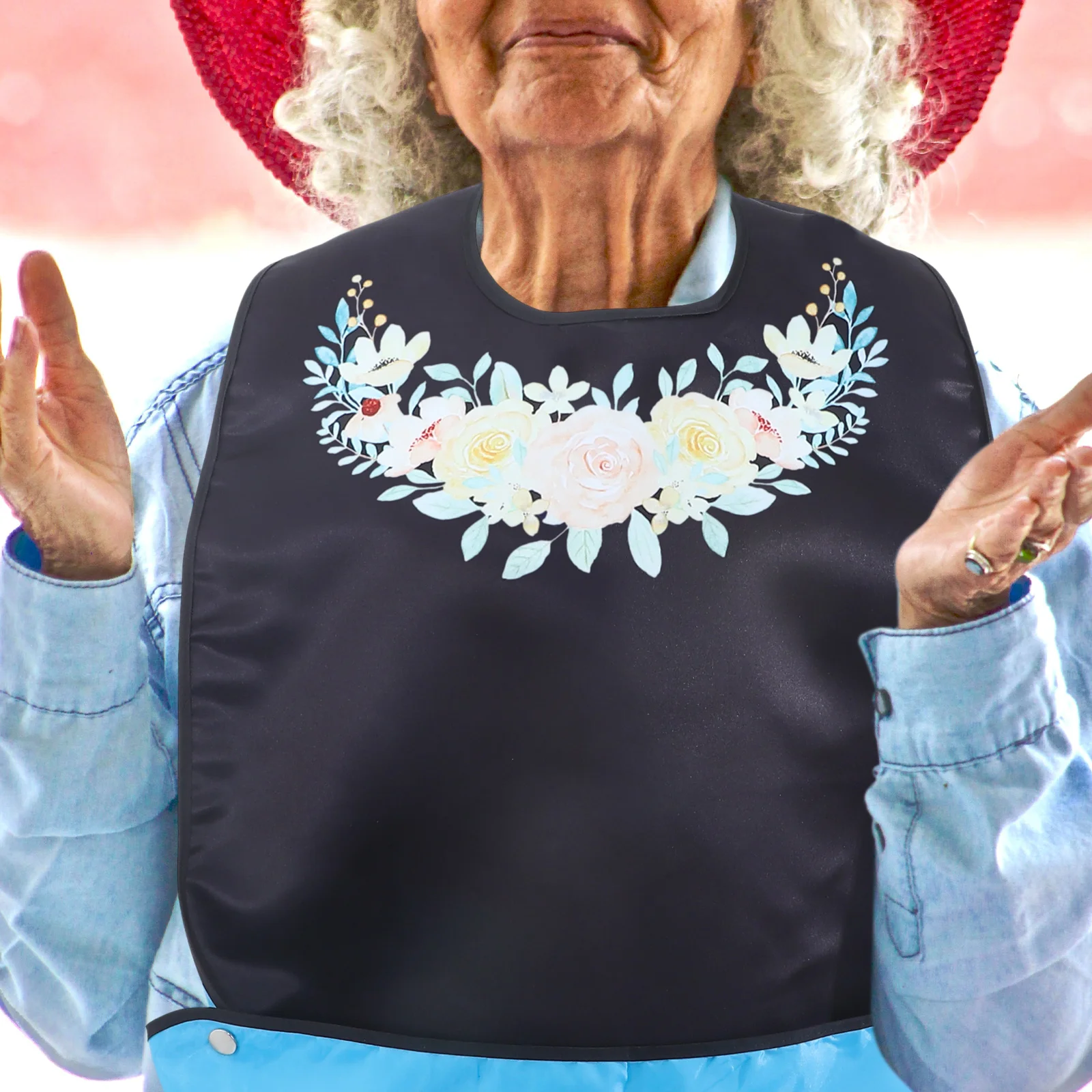 

Durable Reusable Washable Adult Bibs for Elderly Mealtime Protector Easy to Use Clothing Cover Practical Gift Male Adult Bibs