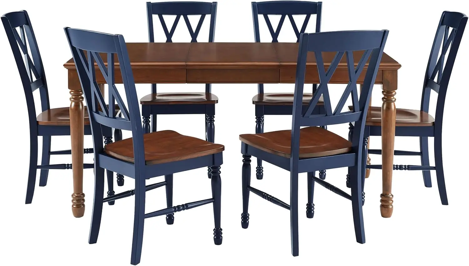 Crosley Furniture Shelby 7-Piece Traditional Dining Table Set for 6, Dinner Tables with Kitchen Chairs