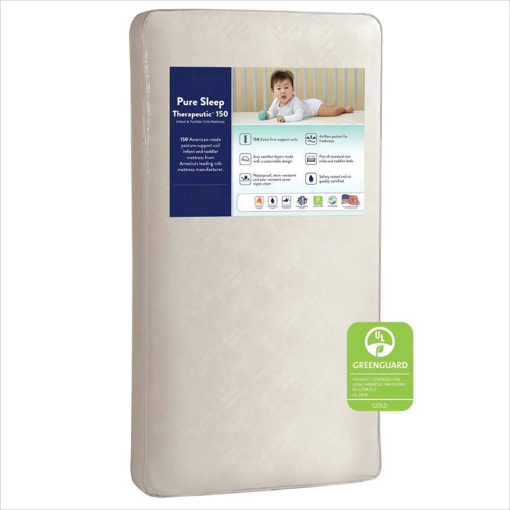 Waterproof Baby Crib Mattress & Toddler Bed Mattress, Extra Firm Coils Hypoallergenic Comfort, 52