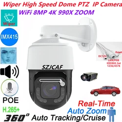 Cámara IP domo PTZ de alta velocidad para exteriores, videocámara inalámbrica de 8MP, POE, Wifi, seguimiento humano por Ia, 4K, RTSP, Zoom óptico 30X, Color