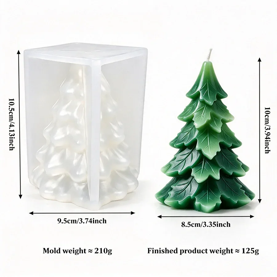 3D Maple Leaf Christmas Tree Silicone Candle Mold, DIY Handmade Candle Gypsum Cement Craft Soap Making Molds, Christmas Gift.
