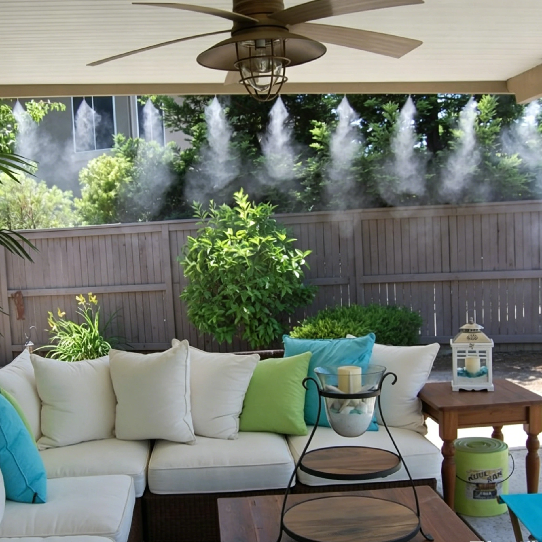 DIY Outdoor Misting Cooling System Kit Flexible Line Brass Mist Nozzles Garden Patio Greenhouse Plant Irrigation Water Sprayer