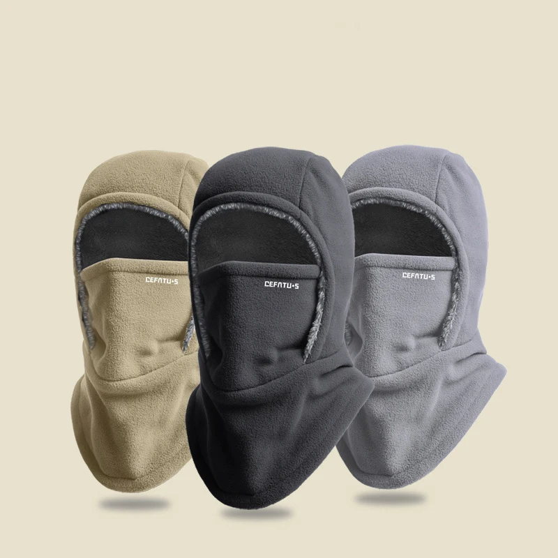 Winter Unisex Thickened Solid Color Warm Hat,Hat and Neck Integrated,Outdoor Cycling and Mountaineering Windproof and Cold Proof