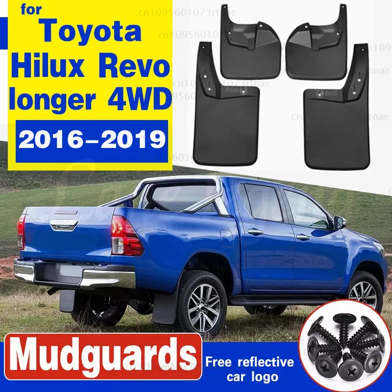 Car Mud Flaps For Toyota HILUX REVO longer 4WD 2016-2019 Mudflaps Splash Guards Mud Flap Mudguards Fender Car Styling Set Molded
