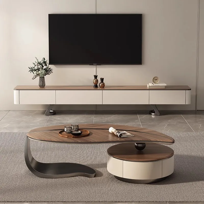 

Italian minimalist modern size apartment family living room coffee table