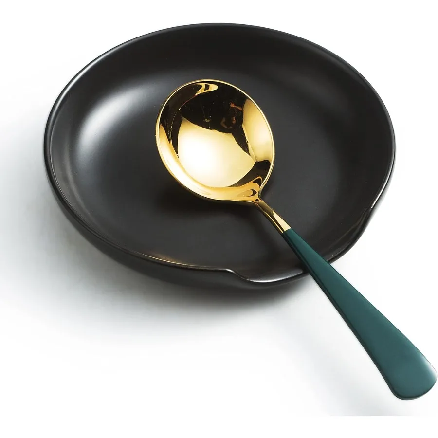 

Gomakren Spoon Rest Spoon Holder For Stove Top Ceramic Black Spoon Rest For Kitchen Counter Christmas Spatula Holder Utensil Re