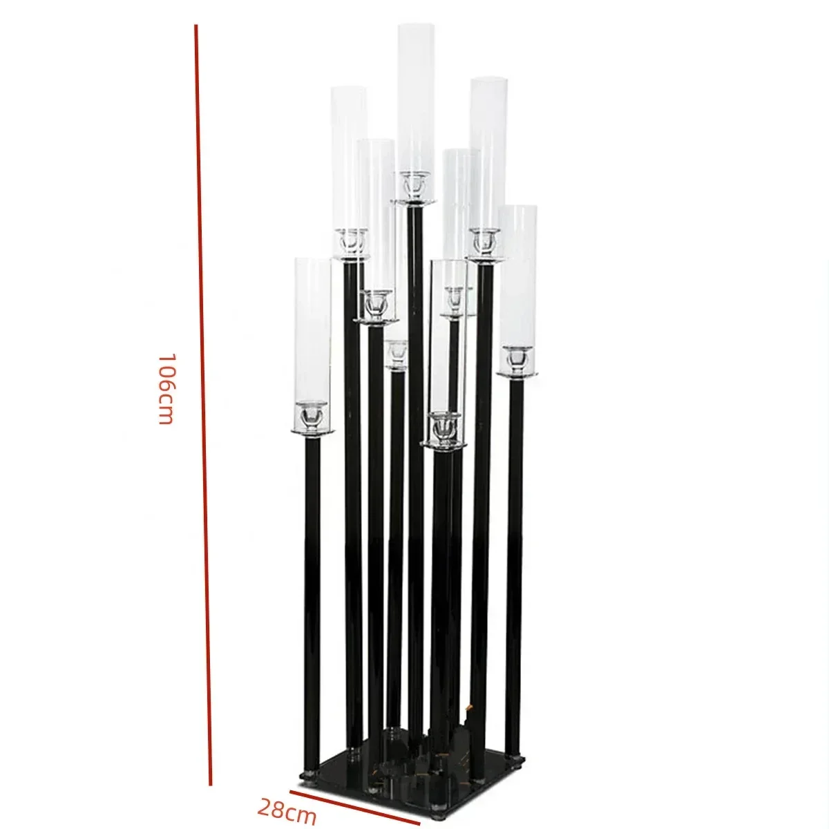 2/4/5/6/10 candles with 9 heads, black center piece, flower holder, acrylic candle holder, party road lead decoration