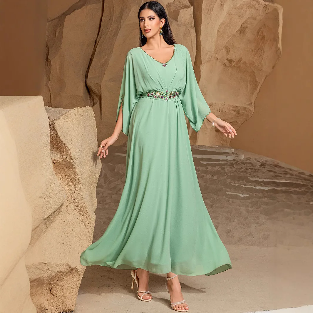 

Ramadan Middle Eastern Evening Dress, Saudi Arabian, Muslims Luxury Fashion Robe, Sequin Embroidered, Jalabiya Reception, Dubai