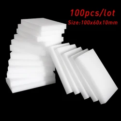 100pcs Magia Esponja Eraser Melamina Esponja de Limpeza Da Cozinha Escritório Banheiro Esponjas de Limpeza 100x60x10mm губка меламиновая