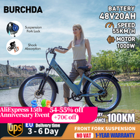 BURCHDA AZ261000W 26-inch City electric bicycle 2025 New 48V20AH Li-ion Battery Mountain E-Bike 3.0 Fatbike Adult Commuter Bike