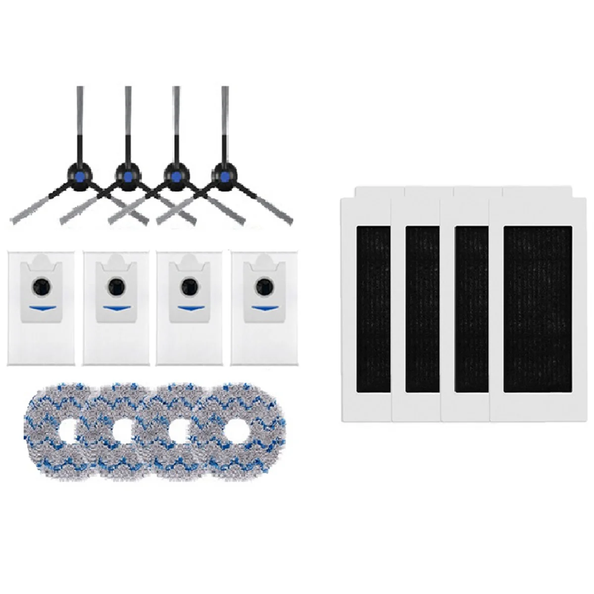 Für X5 PRO Kehrroboter Zubehör Mopp Staubbeutel Mopp Verbrauchsmaterialien Seitenwalzenbürste Filterelemente Seitenbürste B