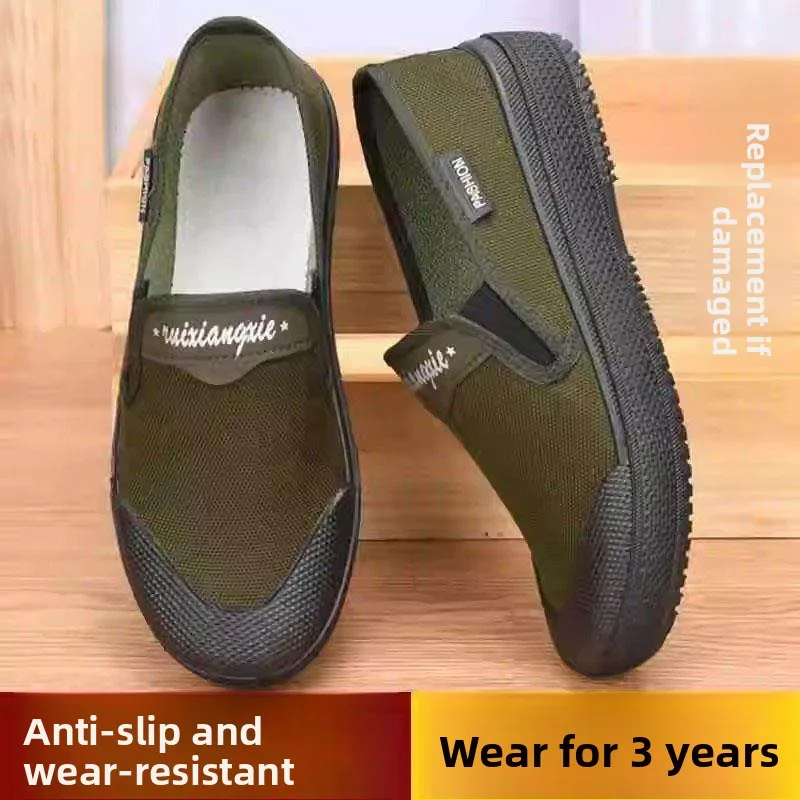 

Men's Labor Protection Shoes Summer Workwear Waterproof Canvas Shoes Anti-slip Wear-resistant Ideal for Construction Sites