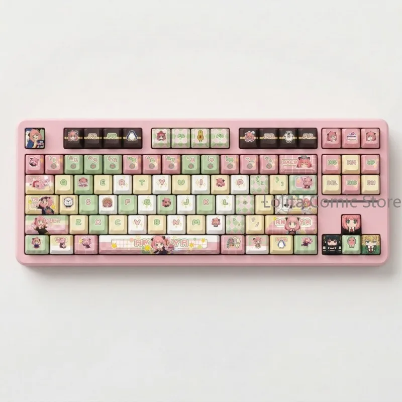 SPY×FAMILY Anya Forger Theme Cosplay Computer Keyboard Keycaps KBC Kforce Kawaii Ornaments High Quality Daily Ambitus view 5