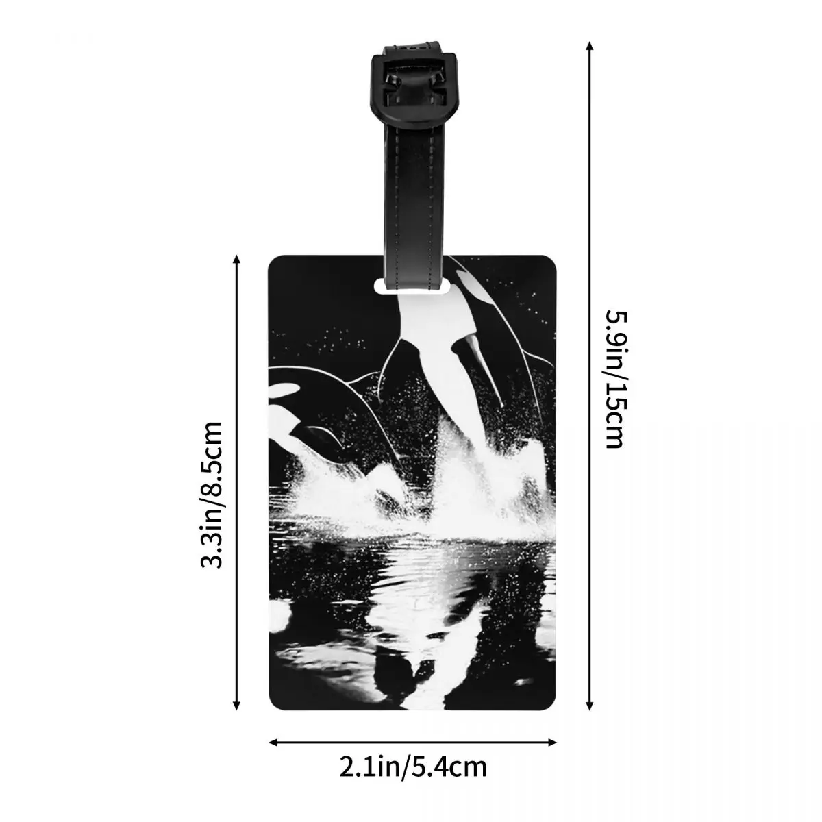 Orca المائية البحر المحيط القاتل الحوت علامات الأمتعة حقيبة الملحقات السفر الأمتعة الصعود علامة التسمية حامل معرف اسم العنوان #3
