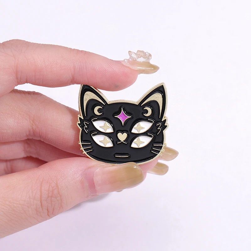 Witch Cats Enamel Pins Custom Black Kitten Spell Book Magic Potion Brooches Lapel Badges Gothic Animal Jewelry Gift for Friends