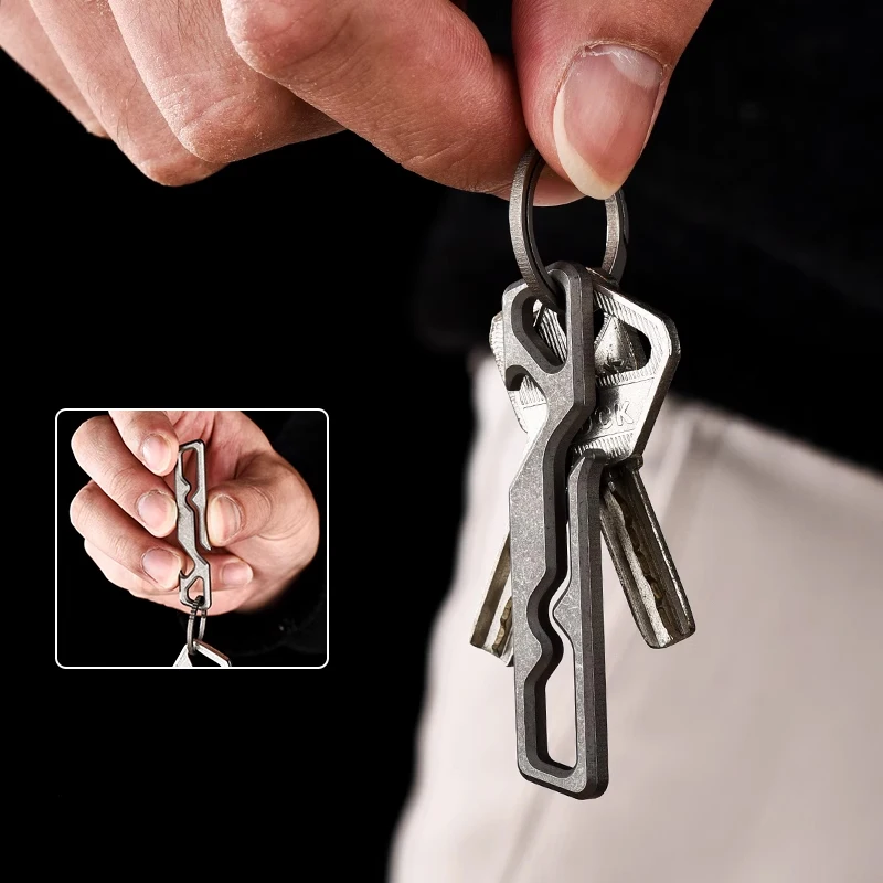 

TC4 Titanium Alloy Multifunction Keychain Waist Quick Detachable Hanger Portable EDC Backpack Buckle Tool
