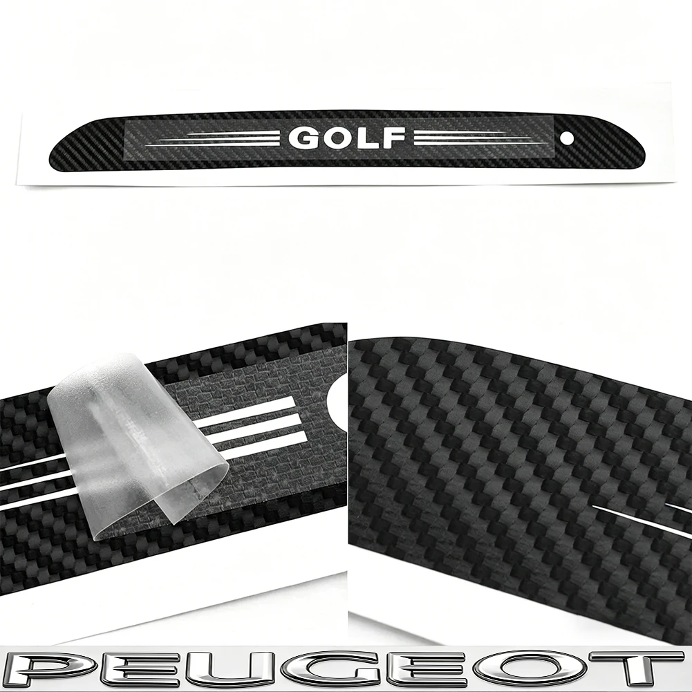 Kohlefaser-Bremslichtaufkleber, Zubehör für hochmontierte Bremsleuchten für VW Golf T‑Roc Tiguan Polo Passat T‑Cross Taigo ID.4 ID.7 – Detail 3