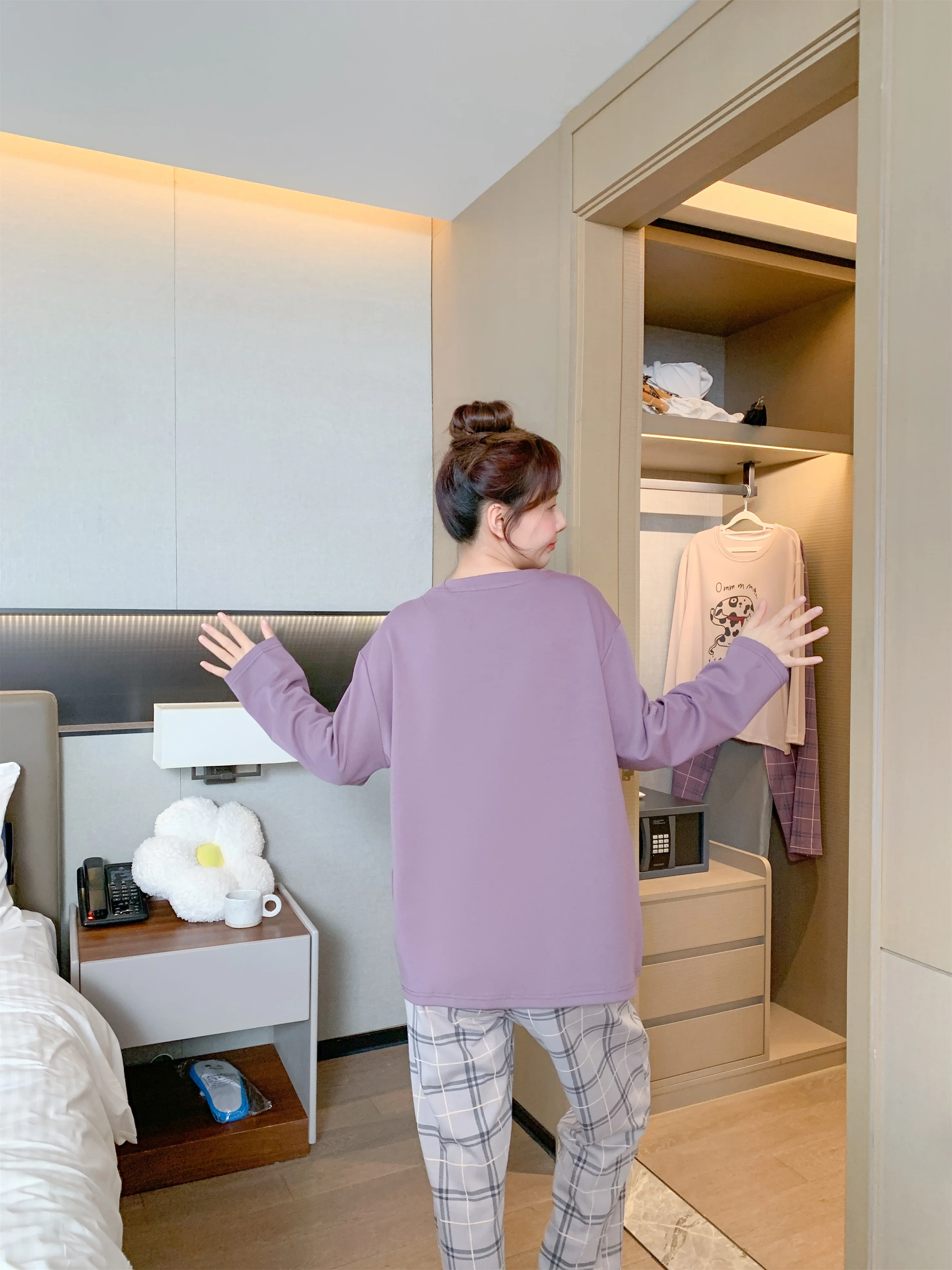 ElyraLux, ropa de dormir para mujer, conjunto de Pijama para mujer, ropa para el hogar, conjuntos de pantalones, pijamas para mujer, Pijama de otoño, ropa de manga larga ﻿