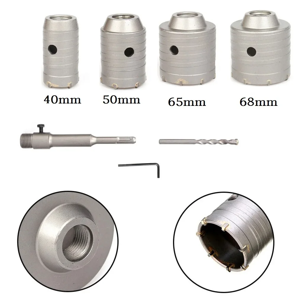 Kit Mata Bor Inti Beton untuk SDS PLUS Shank 40Mm 50Mm 65Mm 68Mm dengan Logam Berujung Karbida untuk Berbagai Aplikasi