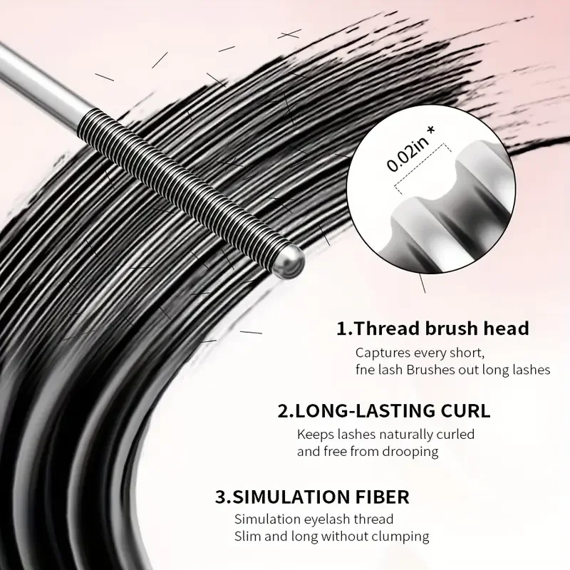 Máscara de tubo de acero, fórmula resistente al agua y al sudor, espesa y alarga el rizo, efecto completo natural duradero, maquillaje de fiesta