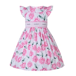 Pettigirl Girls Dress For Kids Handmade Smocked Children Princess Wedding Guest Boutique Outfits 10 12Y