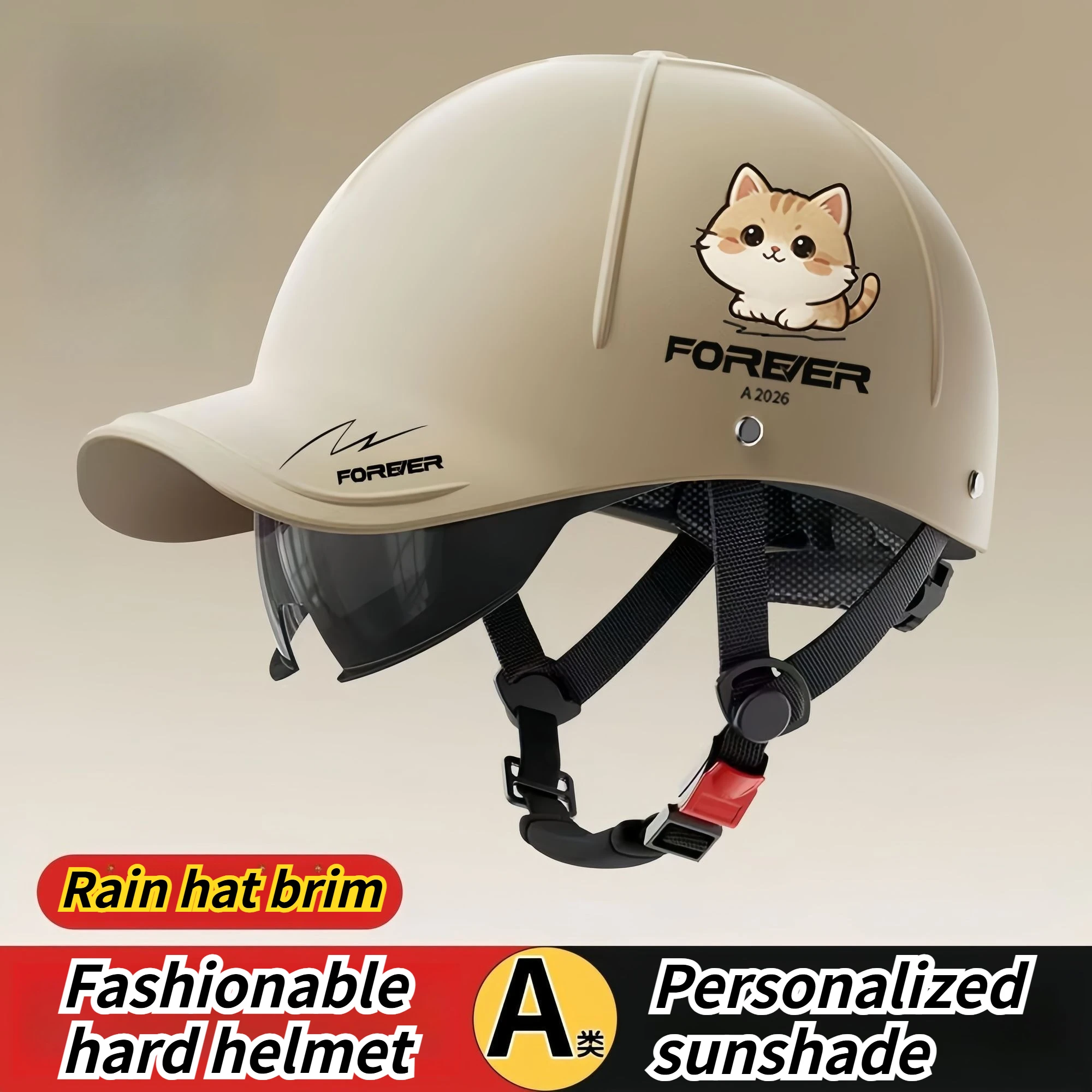 New motorcycle helmet retro hard duckbill cap fashionable sunshade riding semi helmet electric bicycle breathable helmet