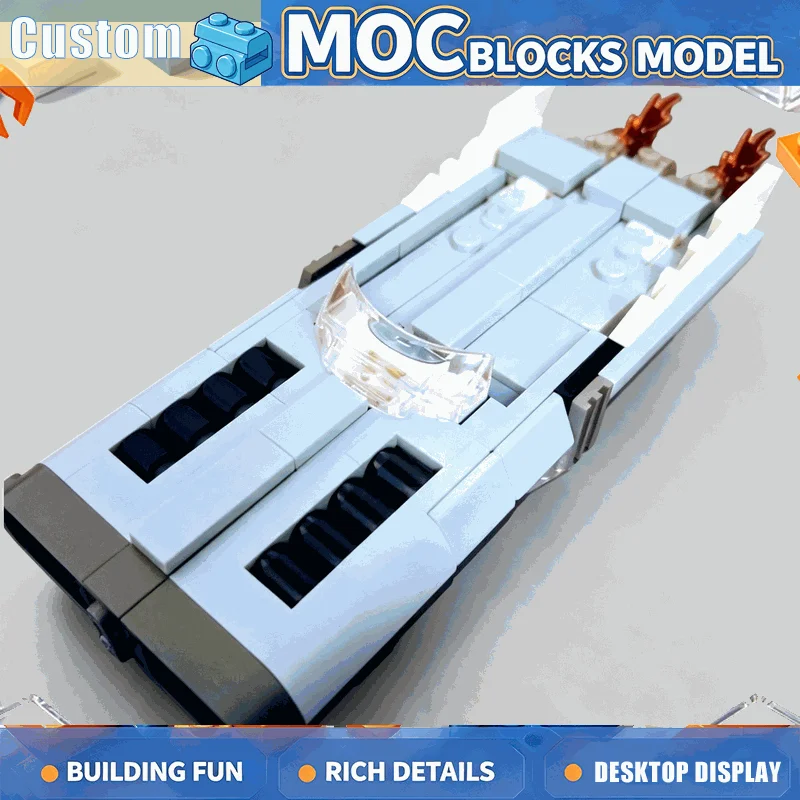 126Pcs Retro Lunar Explorer Car Building Blocks Blue Two Seat Space Vehicle Model With Thrusters DIY Assembly Toy Display Gift