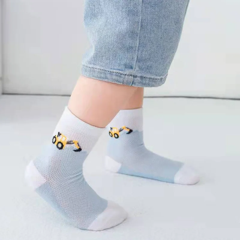 5 Paare/los Sommer Mesh Socken Für Neugeborene Baby Niedlichen Cartoon Socken Für Mädchen Dünne, Weiche Baumwolle Junge Kind Socken Kleinkinder