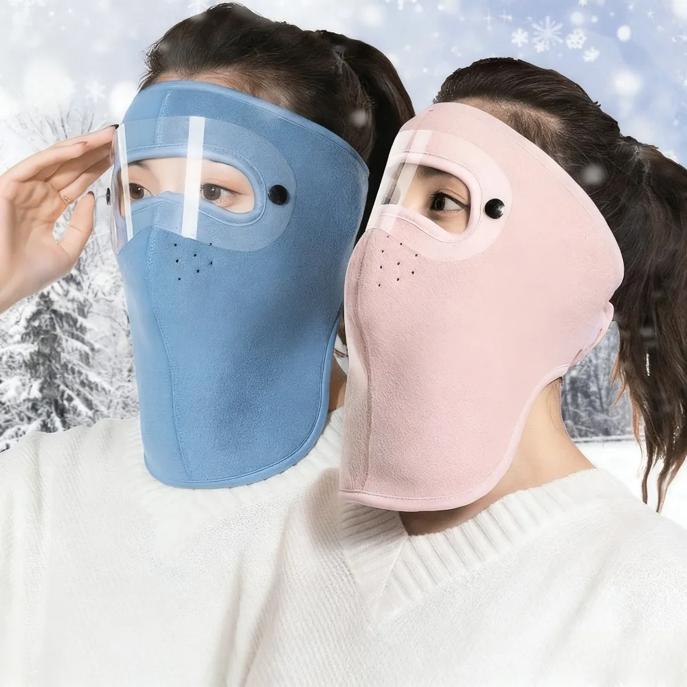 Winter-Sturmhaube, Gesichtsmaske, abnehmbar, Anti-Beschlag-Schutzbrille, winddicht, Thermo-Vollgesichtsabdeckung für Motorrad, Skifahren, Männer und Frauen