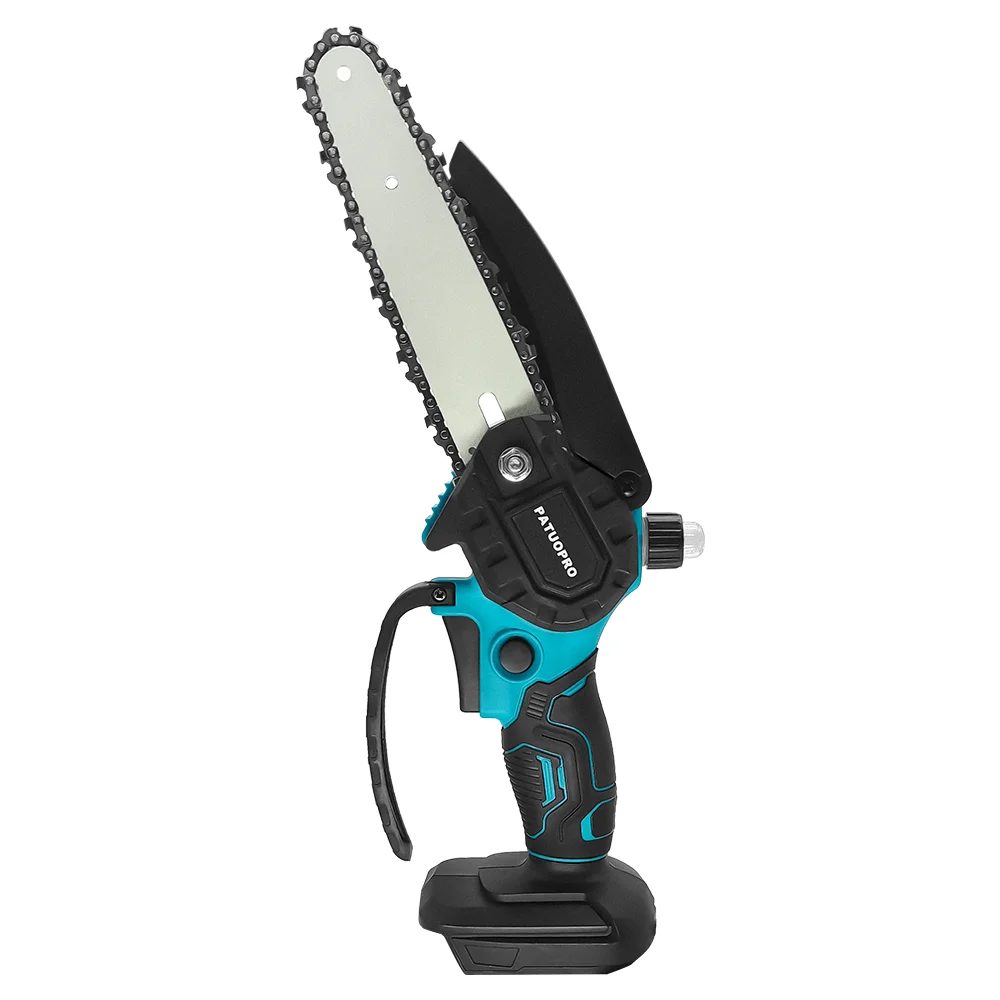 PATUOPRO 6 inch Electric Chain Saw Cordless Chainsaw Tree Branch Logging Cutting Garden Tools for Makita 18V Battery(No Battery)