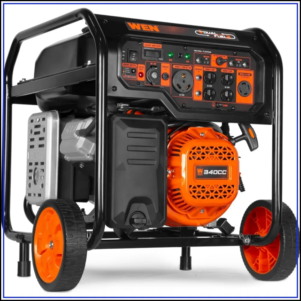 8000W Dual Fuel Portable Generator Electric Start 340cc RV Ready Transfer Switch CO Watchdog
