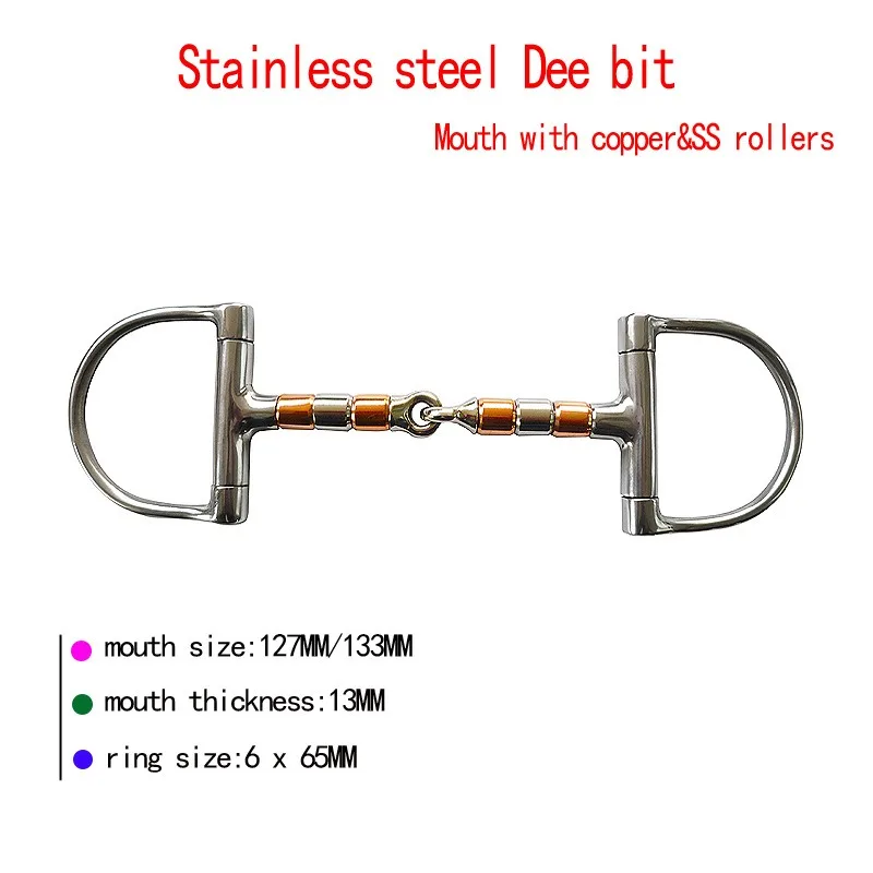 Stainless Steel Horse Dee Bit Mouth Thickness :13 To 14 Mm With Copper Roller