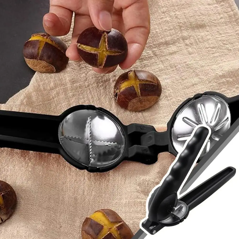 Щелкунчик, зажим для каштана, открывалка для каштана с перекрестным ртом, зажим для каштанов, инструмент для резки каштана из нержавеющей стали с нескользящей ручкой