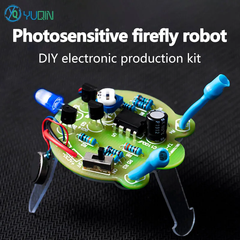 DIY Welding Kit for Photosensitive Firefly Mobile Robot, Fun Electronic Circuit Board Production of Tail Breathing Light