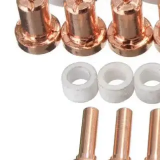 40Pcs Plas/ma Consumables Kit Electrode Nozzle Tip Ceramic For PT-31 LG-40 Tor/ch Welding Accessories Gold White