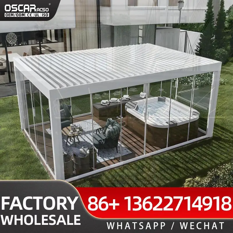 Custom Made High Quality Outdoor Aluminum Bioclimatic Pergola Gazebo for Garden Patio Backyard pergola