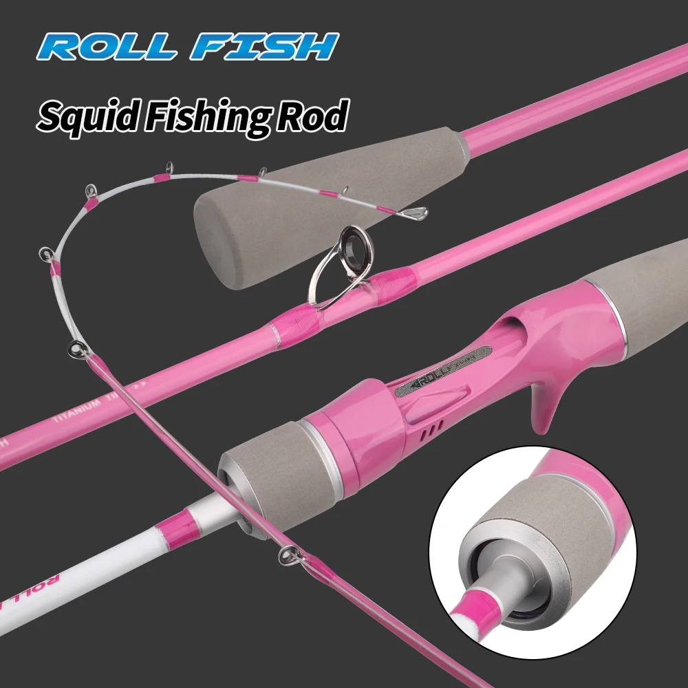 ROLLFISH Titan-Spitze 1,55m Kohlefaser Tintenfisch-Angelrute Aktion 7:3 Boot Slow Jigging Rute Salzwasser & Leichtgewicht – Detail 1
