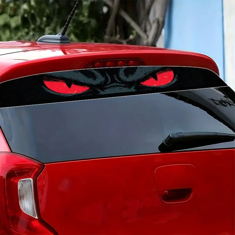 Car Windshield Sun Visor Banner Decal Evil Red Eyes Graphic Vinyl Sticker Self‑Adhesive Waterproof Auto Film Tuning Accessory view 4