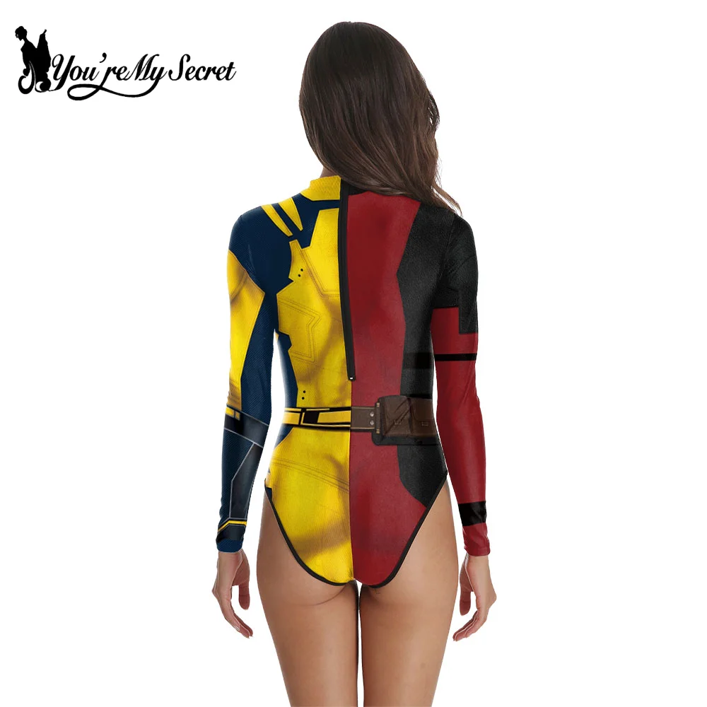 [You\'re My Secret] Cosplay Superhero Wolverine Movie 3D Deadpool Jumpsuit Wilson Cosplay Costume Halloween Zenti Party Bodysuits