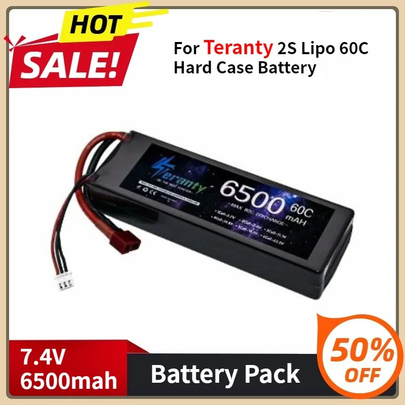 

For Teranty 2S Lipo 60C Hard Case Battery T Deans XT60 TRX XT90 KEP-2P Car FPV Airplane Truck RC Toys Spare Parts 7.4V 6500mAh