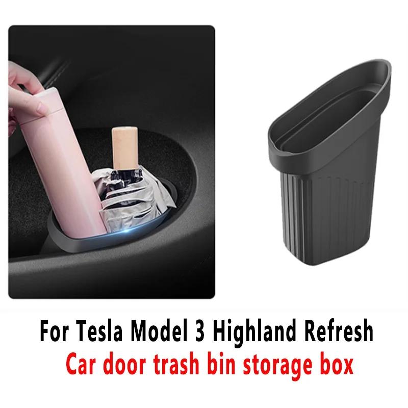 

For Tesla Model 3 Highland Y Refresh Car Door Silicone Trash Can, Car Door Slot Storage Box, Modified Accessories