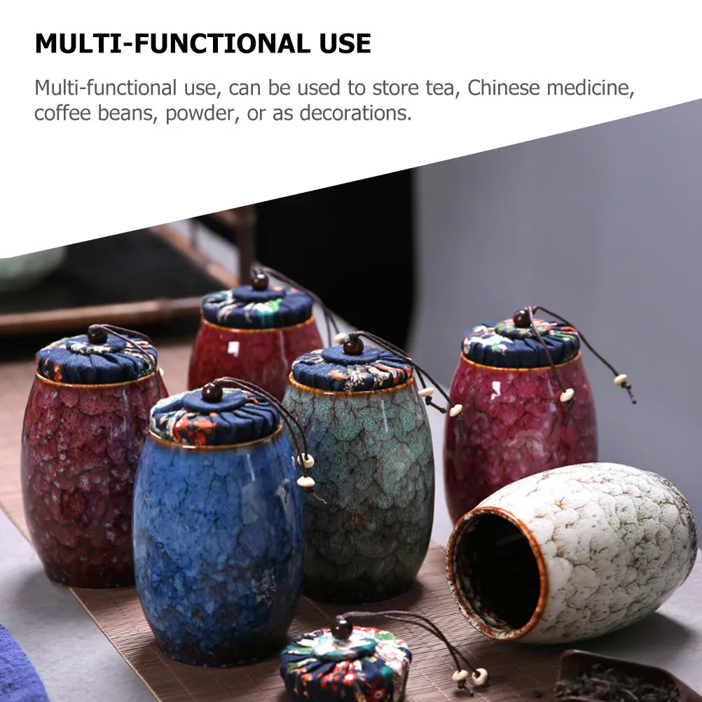 

Ceramic Pot Tea Decorative Ceramics Airtight Container Storage for Loose Leaf