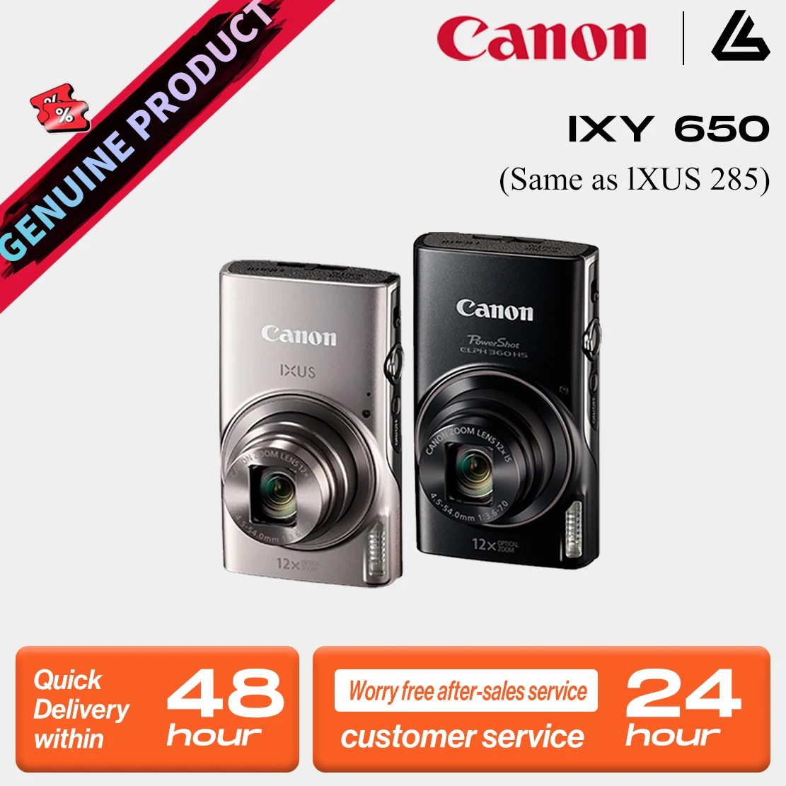 Canon PowerShot IXY 650 (IXUS 285) ポータブル小型カードデジタル
