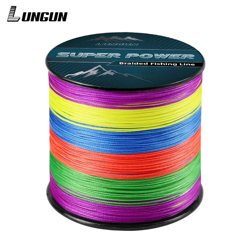 

LUNGUN 100M 300M 500M 1000M PE Fishing Line 4 Strands Braided Fishing Line 8-80LB Multifilament Fishing Line Smooth