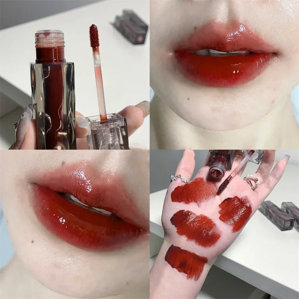 Sexy Red Lip Tint 6 Color Dyeing Lip Gloss Water Crystal Non-Stick Cup Women Lipstick Long Lasting Lip Glaze Makeup