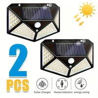 PIR Motion Sensor 100LED Solar Powered Sunlight Outdoor Wall Lamp 1/2/4PCS New Solar Lights Street Light for Garden Courtyard