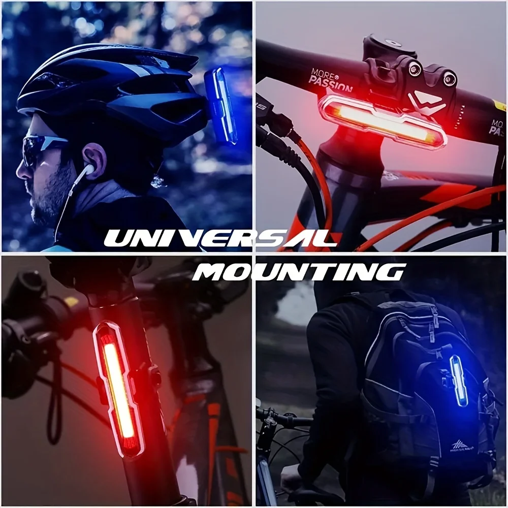 Usb Charging Waterproof Car Lights, Off-road Bicycle Taillights, Tri Color Night Riding Warning Lights, Outdoor Cycling Equipmen