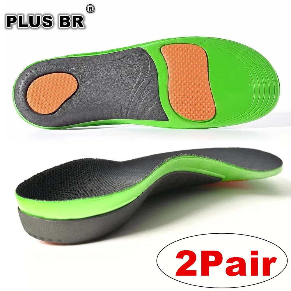 2pair Sports Arch Support Insoles Shock Absorption Orthopedic Flatfoot Insoles Elastic Wear-Resistant Foot Pad for Feet Comfort