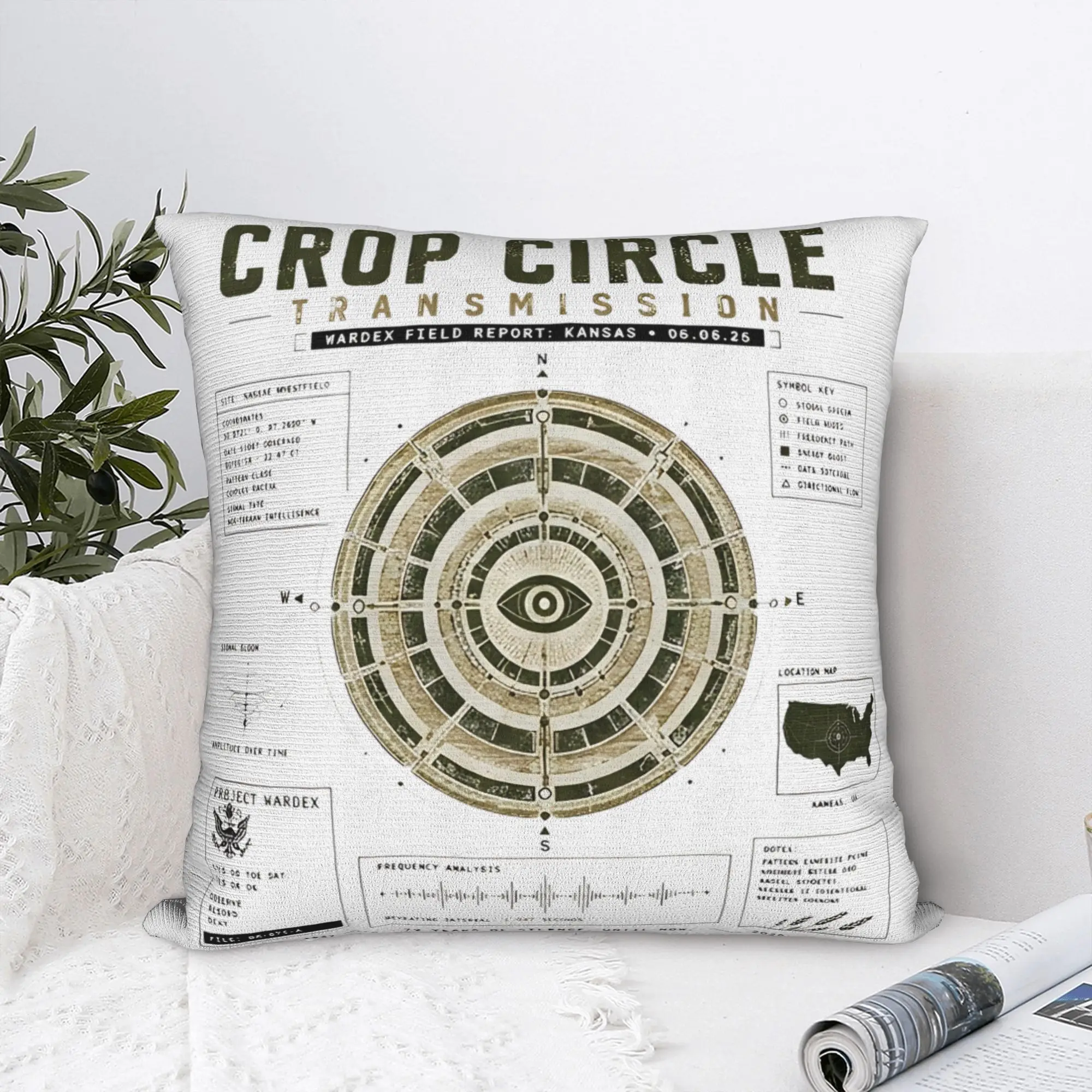 Printing Disclosured Crop Circle Report Days Pillowcase Polyester Cushion Cover UFO Schematic Throw Pillow Case Cover Seater